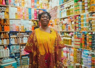Linda Appah in her retail shop
