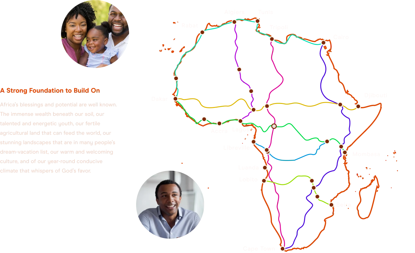 Africa Map with colored regions